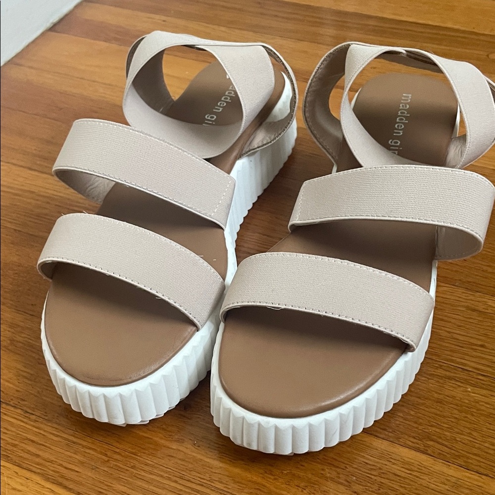 Madden Girl Beige Strap Sandals